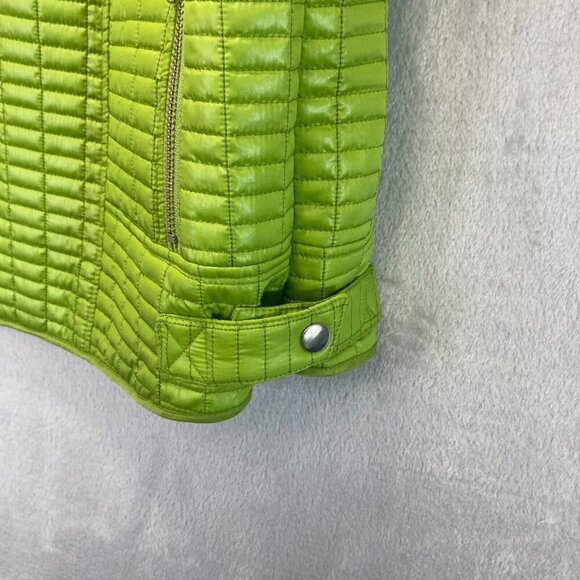 NEW Chicos Additions Green Quilted Zip Up Spring Jacket Size 2 (Large) Telluride - Picture 11 of 15